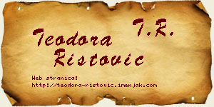 Teodora Ristović vizit kartica